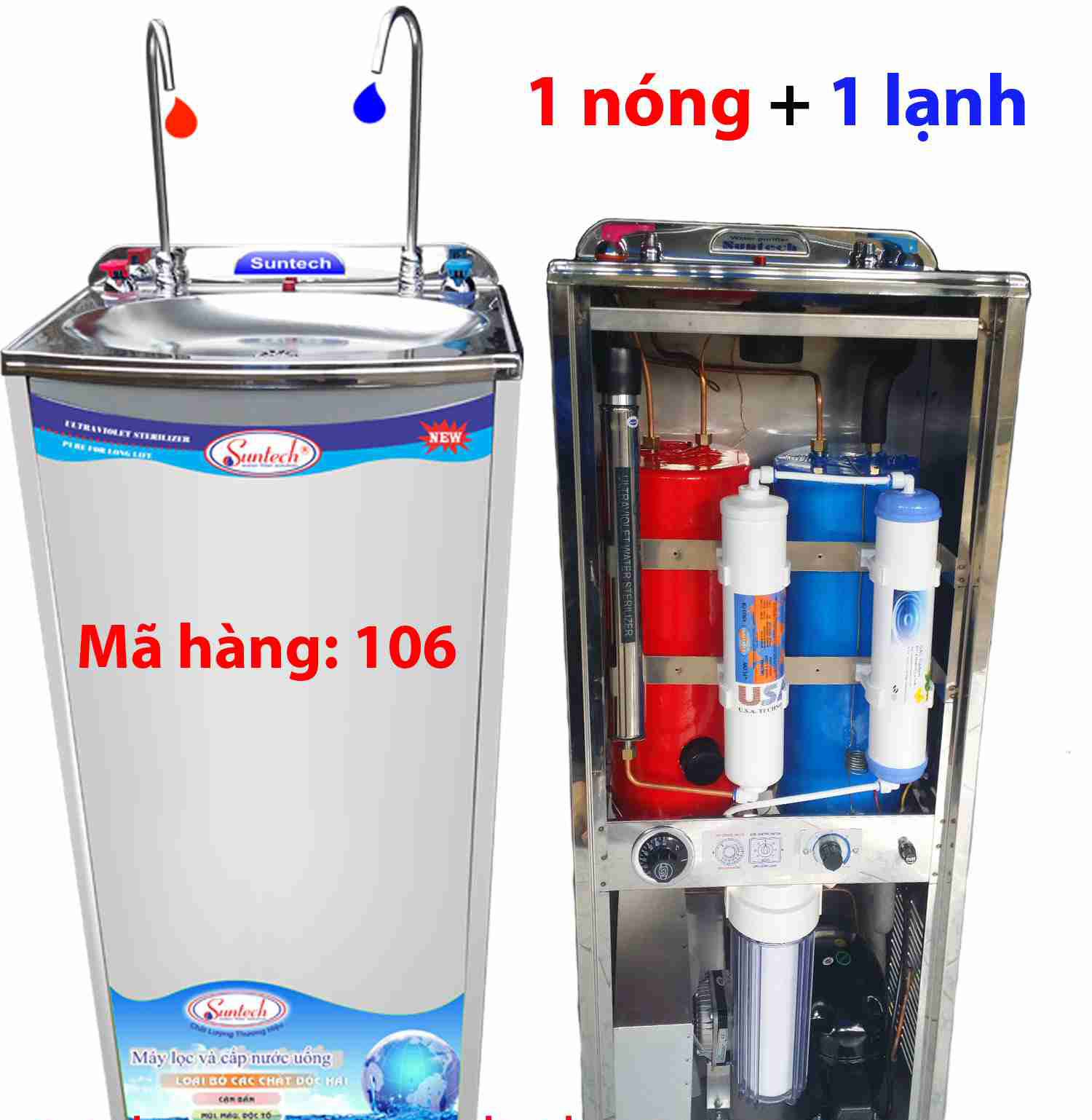 m&aacute;y l&oacute;c nước uống 2 v&ograve;i n&oacute;ng lạnh 106